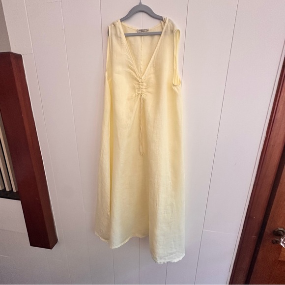 Francesca Bettini 💯 linen V-Neck Maxi Sundress - Picture 1 of 4